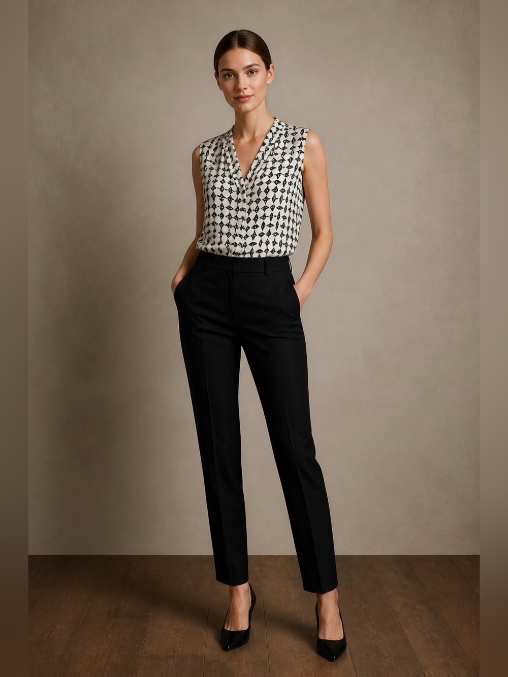 Trouve 100% Silk Womens Large Workwear Office Career Elegant Old Money Luxury